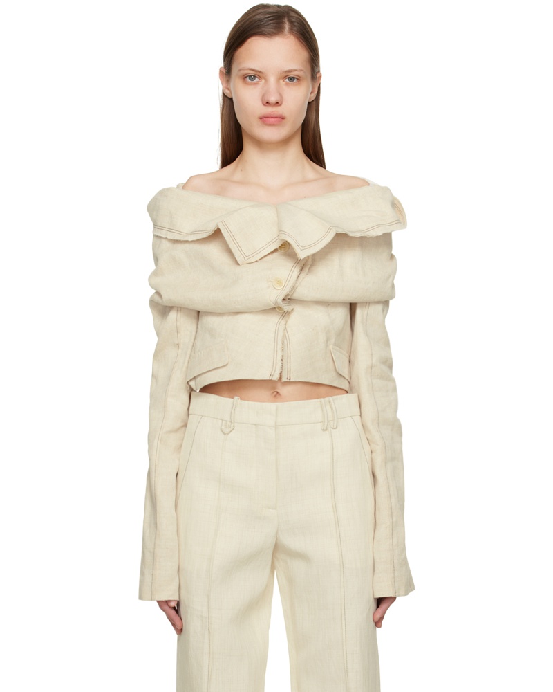 Jacquemus Damen Off-White Le Papier 'La Veste Camargue' Blazer