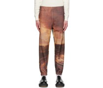 Brown Printed Sweatpants