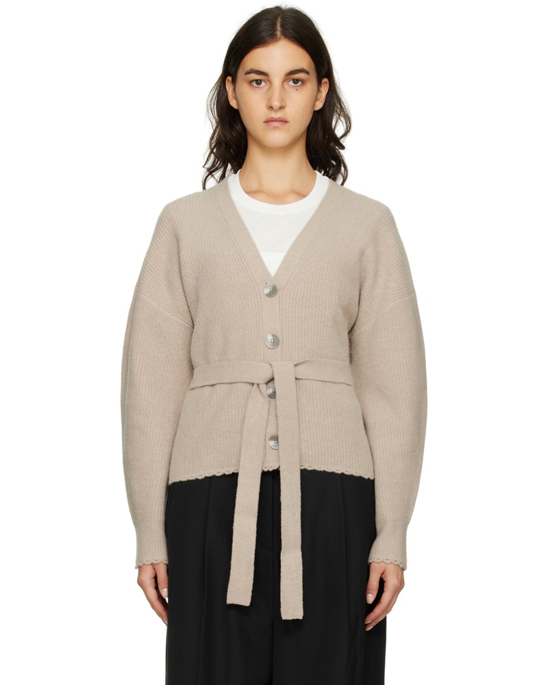 3.1 phillip lim Damen Taupe Scalloped Cardigan