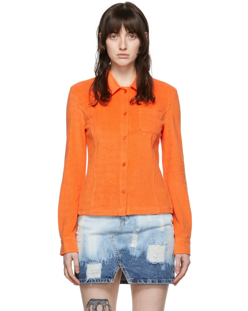 SJYP Damen Orange Cotton Shirt