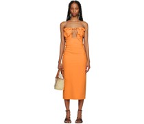 Orange Le Raphia 'La Robe Bikini' Midi Dress