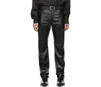 Black Faux-Leather Trousers