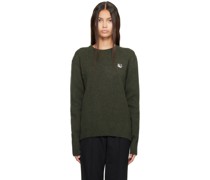 Khaki Fox Head Patch Sweater