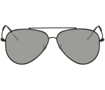 Black Aviator Reverse Sunglasses