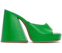 Green Slice Heeled Sandals