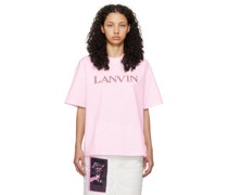 Pink Oversized Embroidered Curb T-Shirt