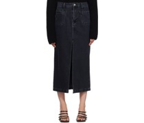 Black 'Le Bardot' Denim Maxi Skirt