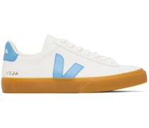 White & Blue Campo Leather Sneakers