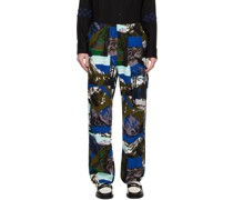 Multicolor Patterned Trousers