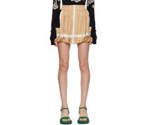 Beige Pumpkin Miniskirt