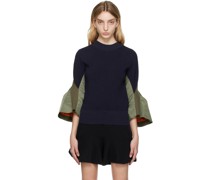 Navy Gathered Sweater