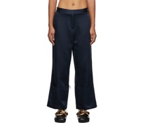 Navy Cropped Jose Trousers