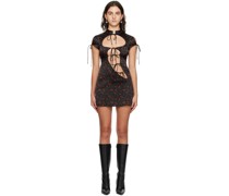 Black Cutout Tie Minidress