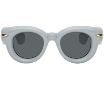 Blue Inflated Round Sunglasses