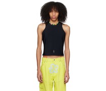 Black Crystal-Cut Tank Top