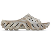 Beige Echo Marbled Slides