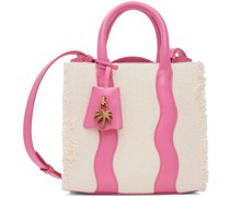White & Pink Leather Tote