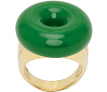 Gold & Green Bumper Moon Ring