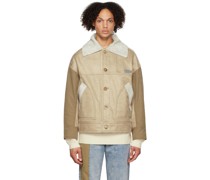 Tan Reversible Faux-Shearling Jacket