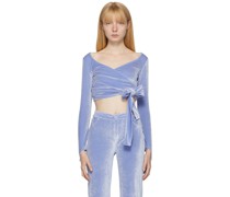 Purple Velour Dramady Wrap Top