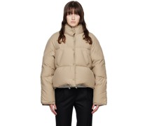 SSENSE Exclusive Taupe Cropped Down Jacket