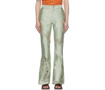 Green Polyester Trousers
