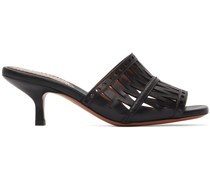 Black Openwork Decoupe Sandals