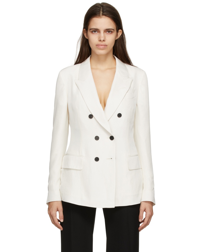 Tom Ford Damen Off-White Twill Double-Breasted Blazer