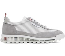 White & Gray Tech Runner Sneakers