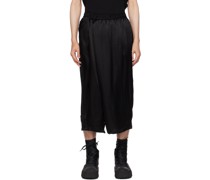 Black Overlap Trousers