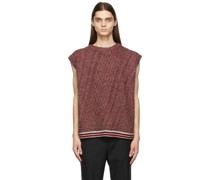 Red Cable Knit Twisted Vest