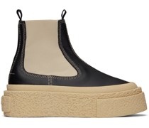 Black Leather Platform Chelsea Boots