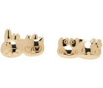 Gold Hello Kitty & Friends Quadruplets Earrings