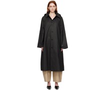 Black Hooded Trench Coat