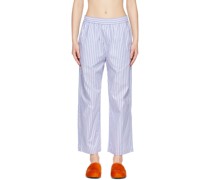 Blue & White Cotton Stripe PJ Pants