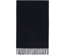 Navy Ambroise Embroidered Scarf