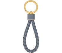 Gray Intrecciato Key Ring