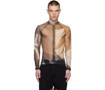 Brown Graphic Long Sleeve T-Shirt