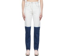 Off-White & Blue Dip Dye Jeans