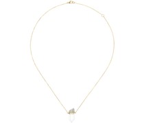 Gold Crystal Quartz Bar Necklace