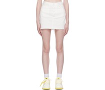 White Frayed Miniskirt