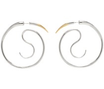 Silver & Gold Spina Upside Down Hoop Earrings