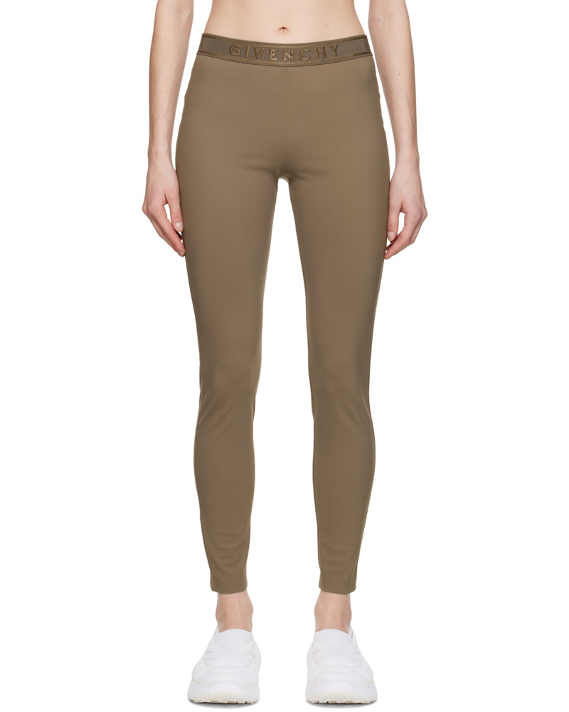 Givenchy Damen Taupe Embroidered Leggings