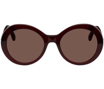 Burgundy Falabella Pin Round Sunglasses