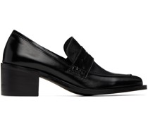 Black Wrinkle-Effect Loafers