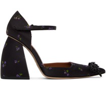 Black Floral Heels