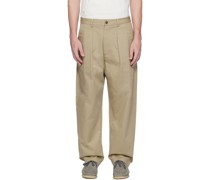 Taupe Double Pleat Trousers