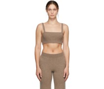 Beige Cashmere Cropped Tank Top