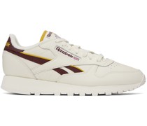 White & Burgundy Classic Sneakers