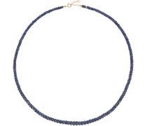 Blue September Birthstone Sapphire Beaded Necklace